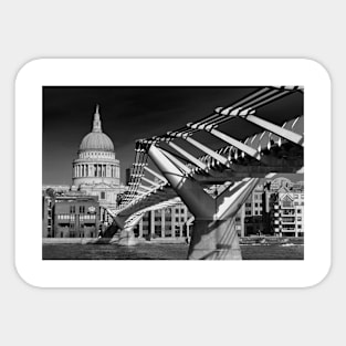 St Paul's Cathedral London Millennium Bridge Sticker